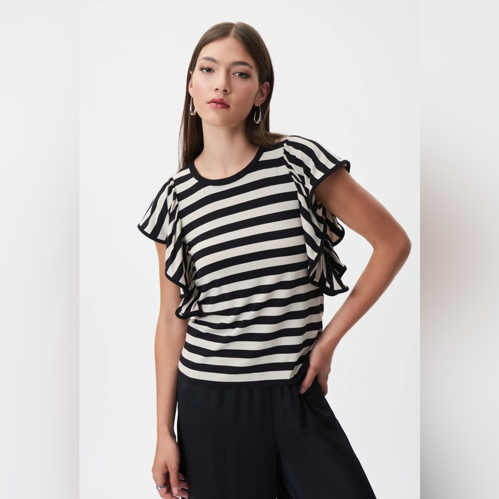 Joseph Ribkoff Fitted Riffle Sleeve Top